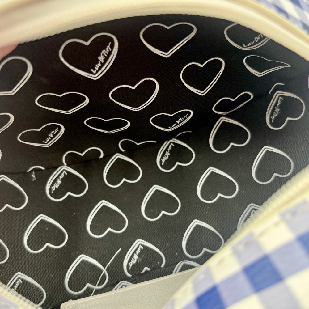 Luv Betsey LBFISH‎ Betsey Johnson Gingham Fish Crossbody Bag Navy Blue White - Picture 9 of 9